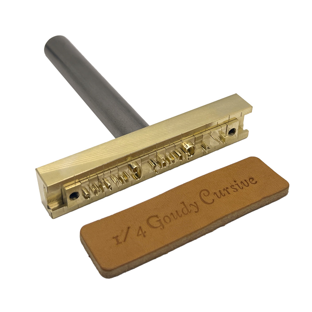 215-Piece Goudy Cursive 1/4″ Brass Letter Stamp Set