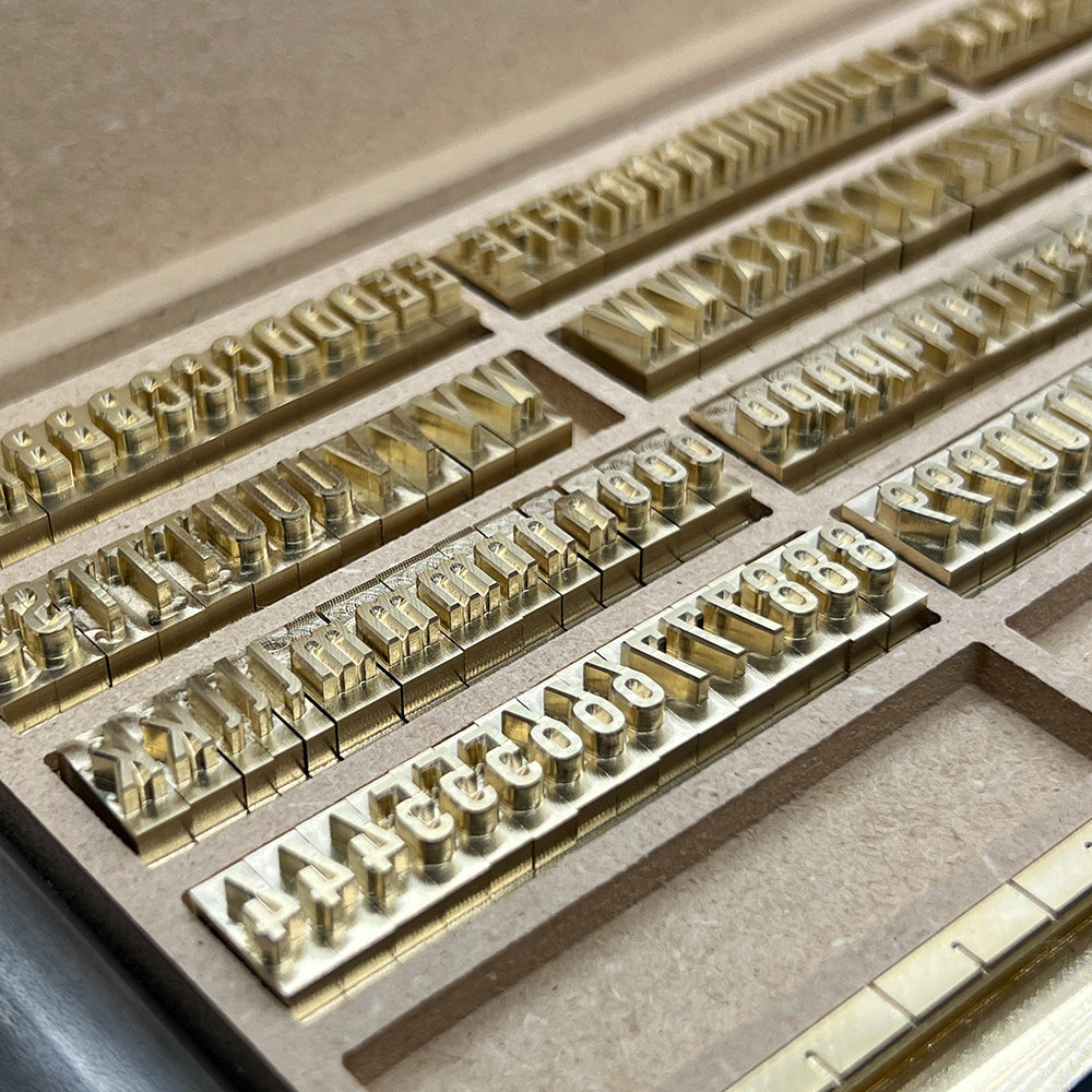 215-Piece Din Condensed 1/4″ Brass Letter Stamp Set