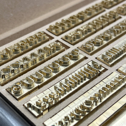 215-Piece Goudy Cursive 1/4″ Brass Letter Stamp Set