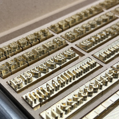 215-Piece Old English 1/4″ Brass Letter Stamp Set