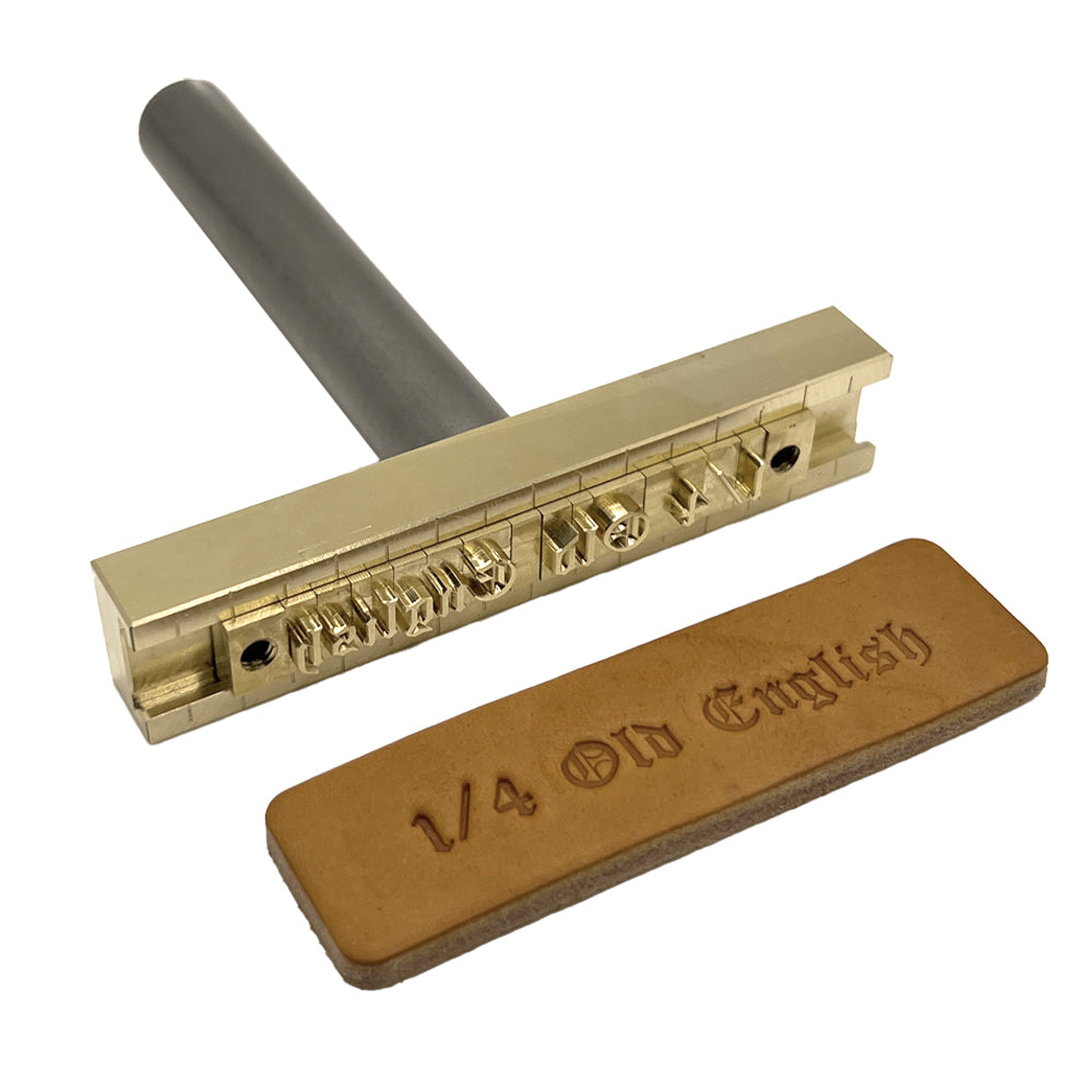 215-Piece Old English 1/4″ Brass Letter Stamp Set