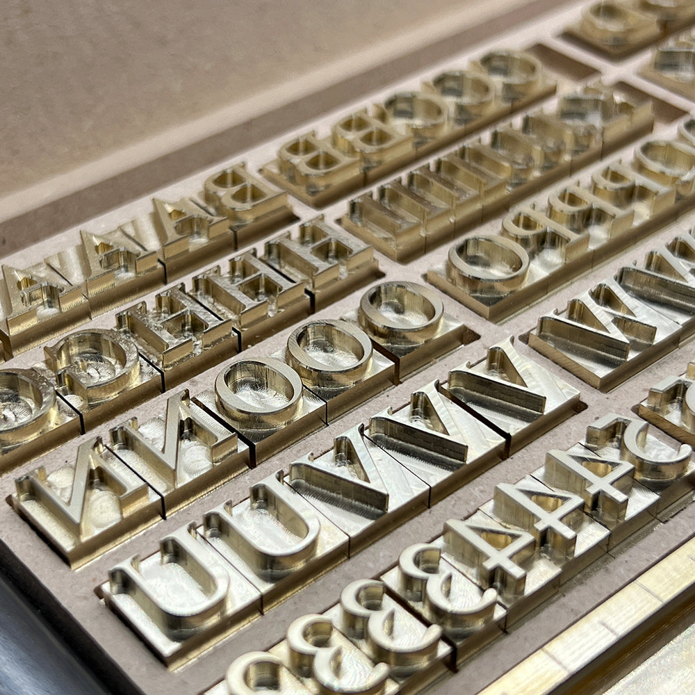 137-Piece Times Roman 3/8″ Brass Letter Stamp Set