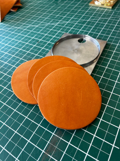 Steel Circle Leather Cutting Die with punched round leather disks