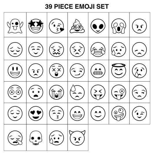 39-Piece Emoji Brass Stamp Set
