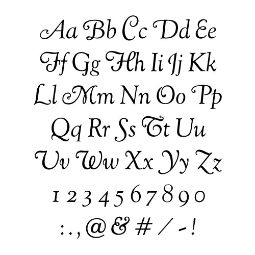 Store Cursive 215-Piece Goudy Cursive 1/4″ Brass Letter Stamp Set – My Store