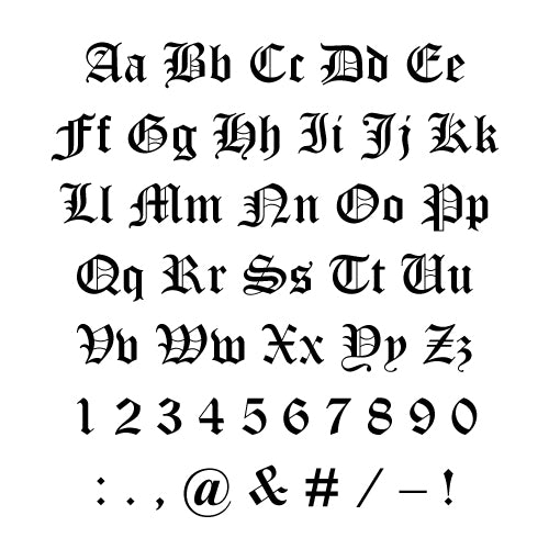 215-Piece Old English 1/4″ Brass Letter Stamp Set